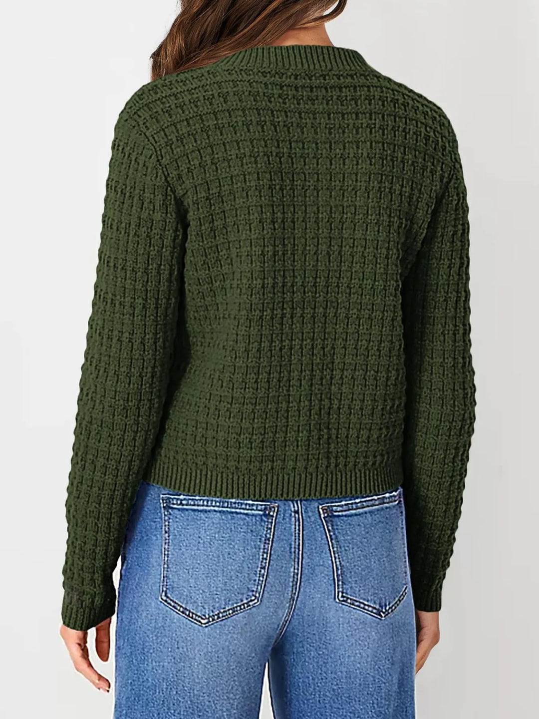 Harper | Strickjacke für Damen mit Knopfleiste und Rundhalsausschnitt