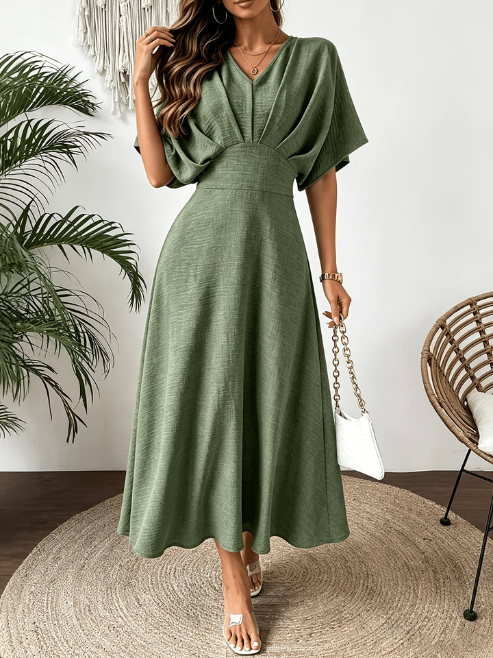 Damen Midikleid mit V-Ausschnitt
