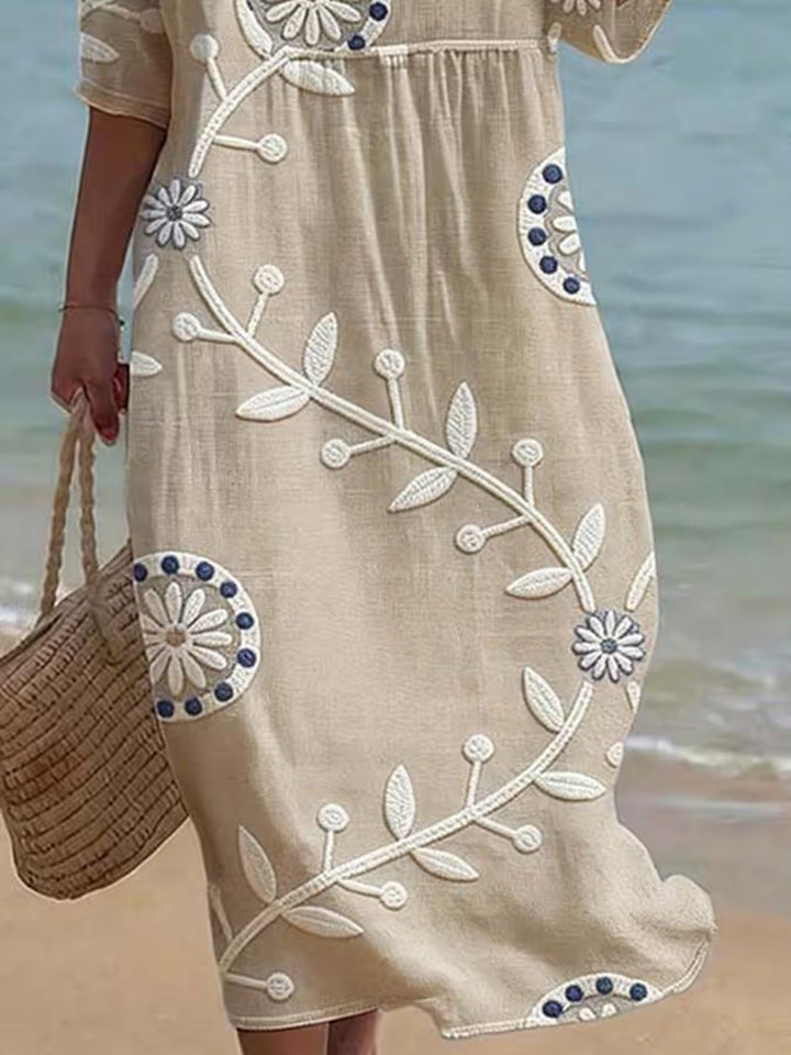 Charlotte | Lässiges Halbarm Kleid für Damen mit Blumenmuster