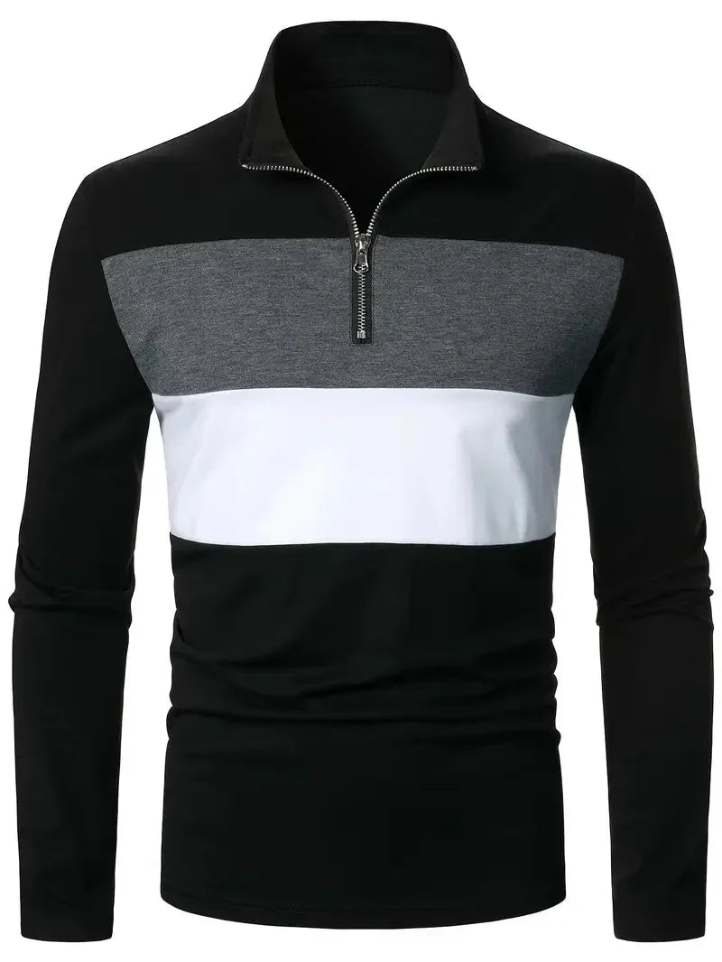 Brit und Boho | Der Aspen Colorblock Quarter-Zip Cardigan für Herren