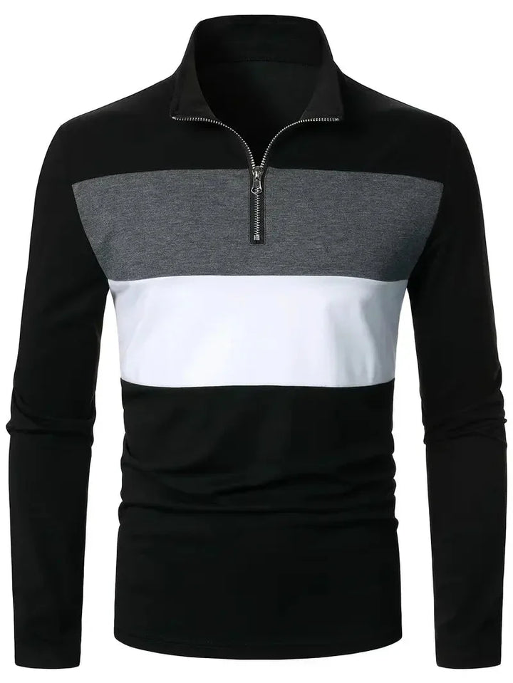 Brit und Boho | Der Aspen Colorblock Quarter-Zip Cardigan für Herren