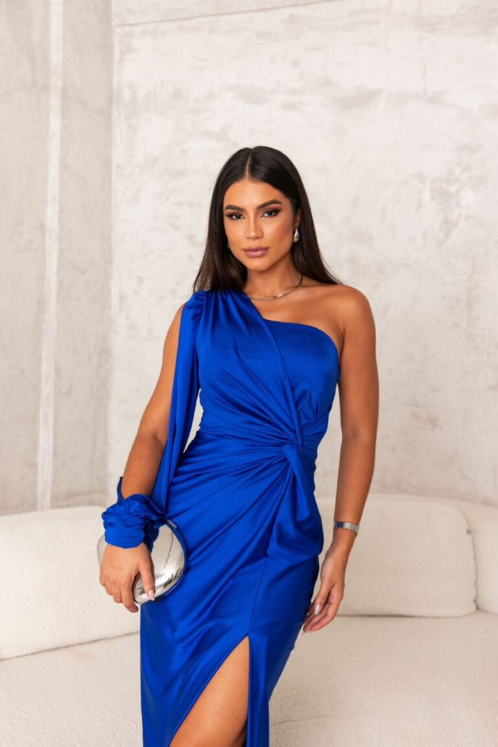 Clara | Elegantes Maxikleid für Damen mit asymmetrischem Ausschnitt