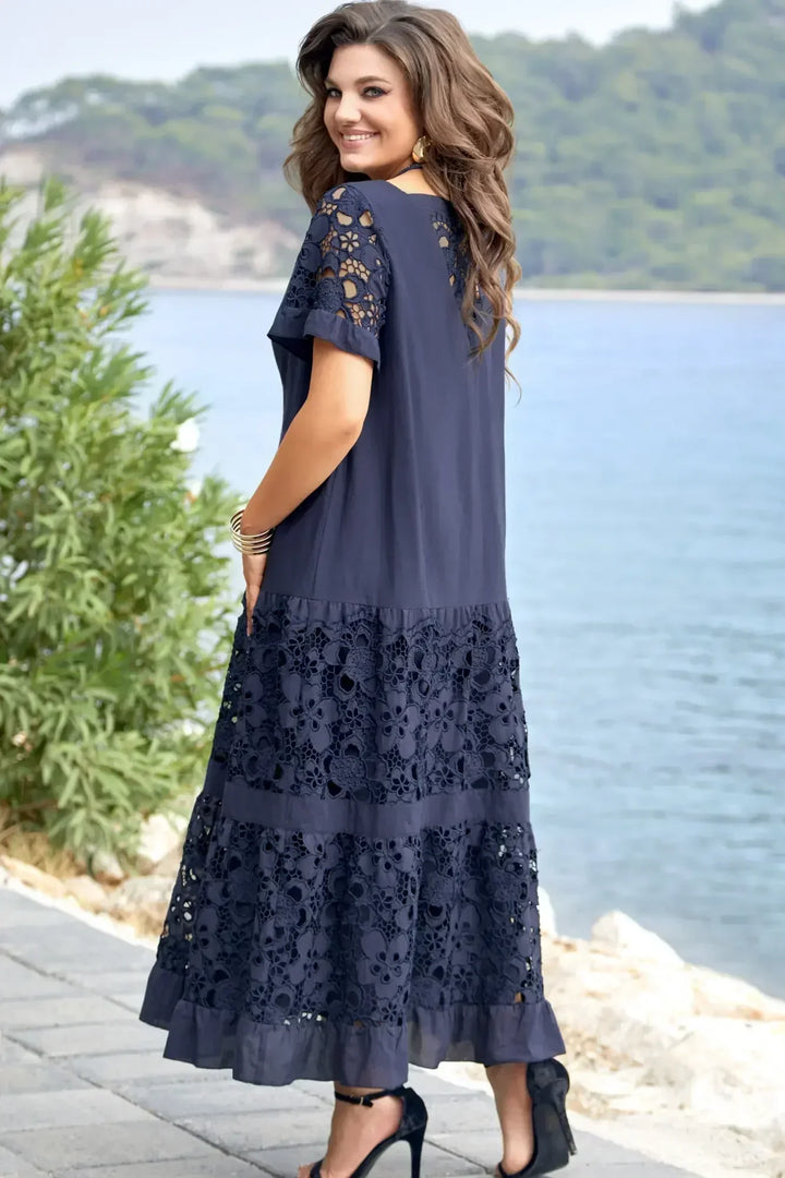Cora | Elegantes Plissiertes Damenkleid für Damen mit Rundhalsausschnitt