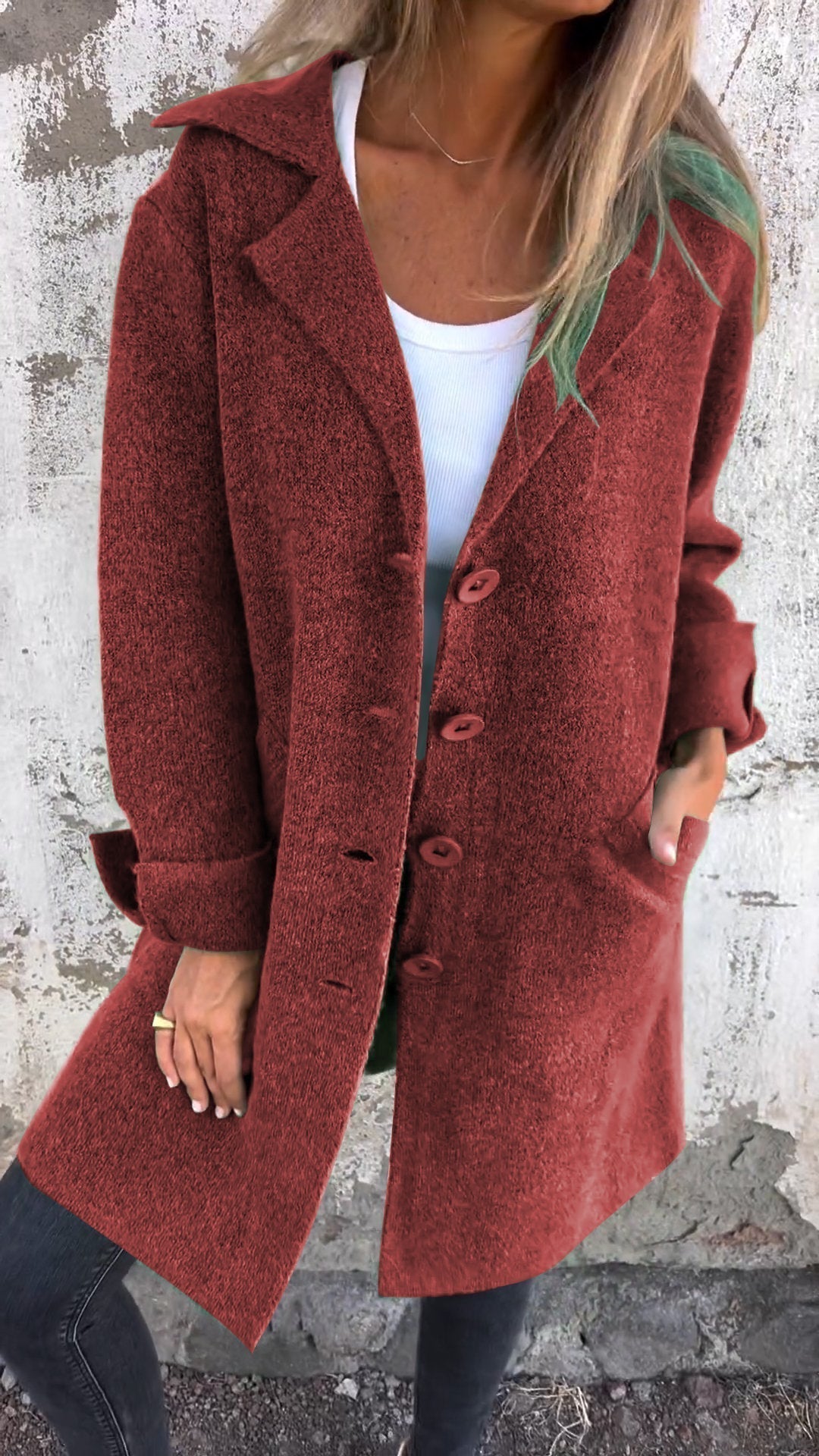 Isabella | Lässiger Langer Mantel für Damen mit Aufschlägen