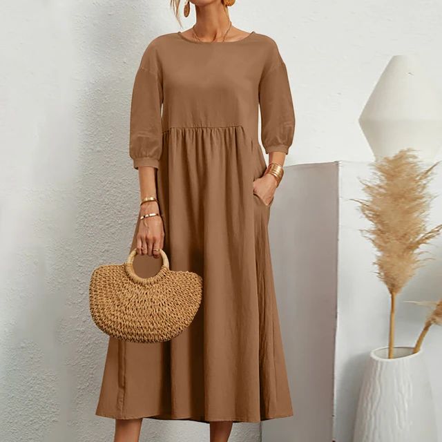 Brianna | Stilvolles, schmeichelhaftes Kleid mit Rundhalsausschnitt