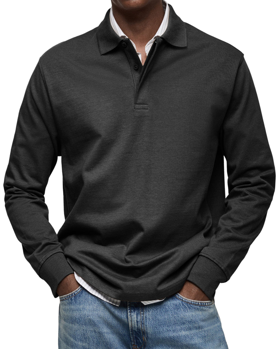 Alex | Langärmliges Freizeit-Polo Poloshirt für Herren mit langen Ärmeln
