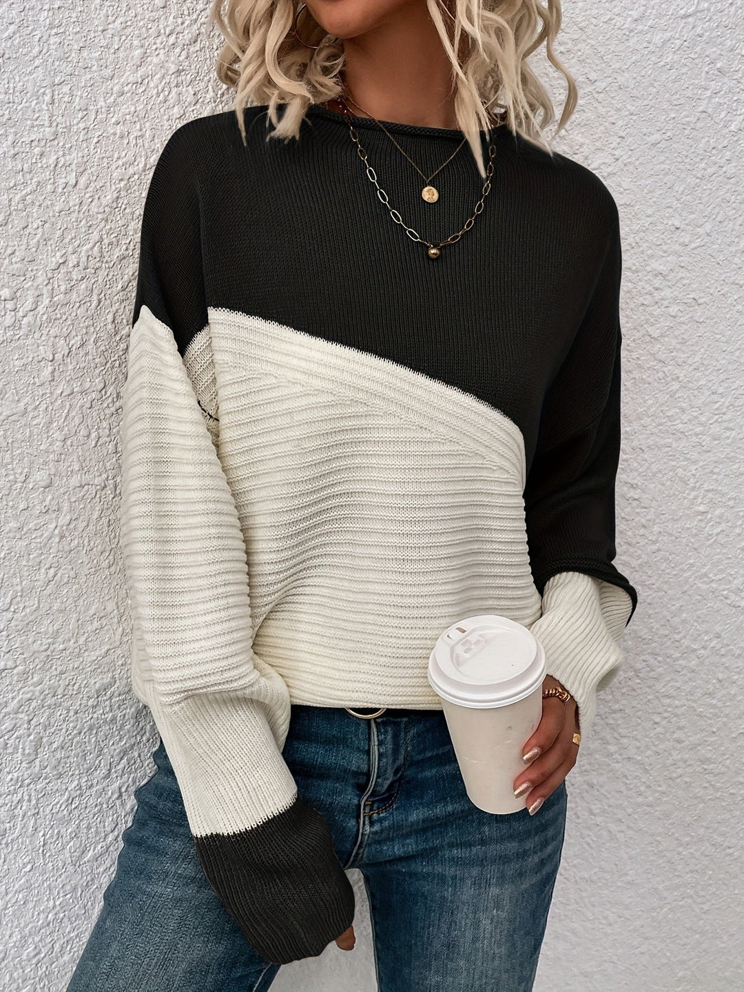 Zelda | Eleganter Color Block Pullover