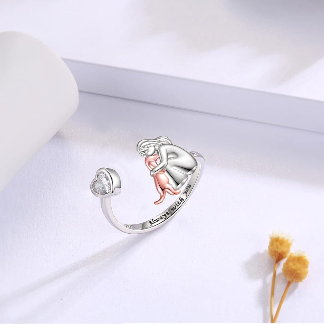 Anne | Ring mit Hundemotiv (Rosa)