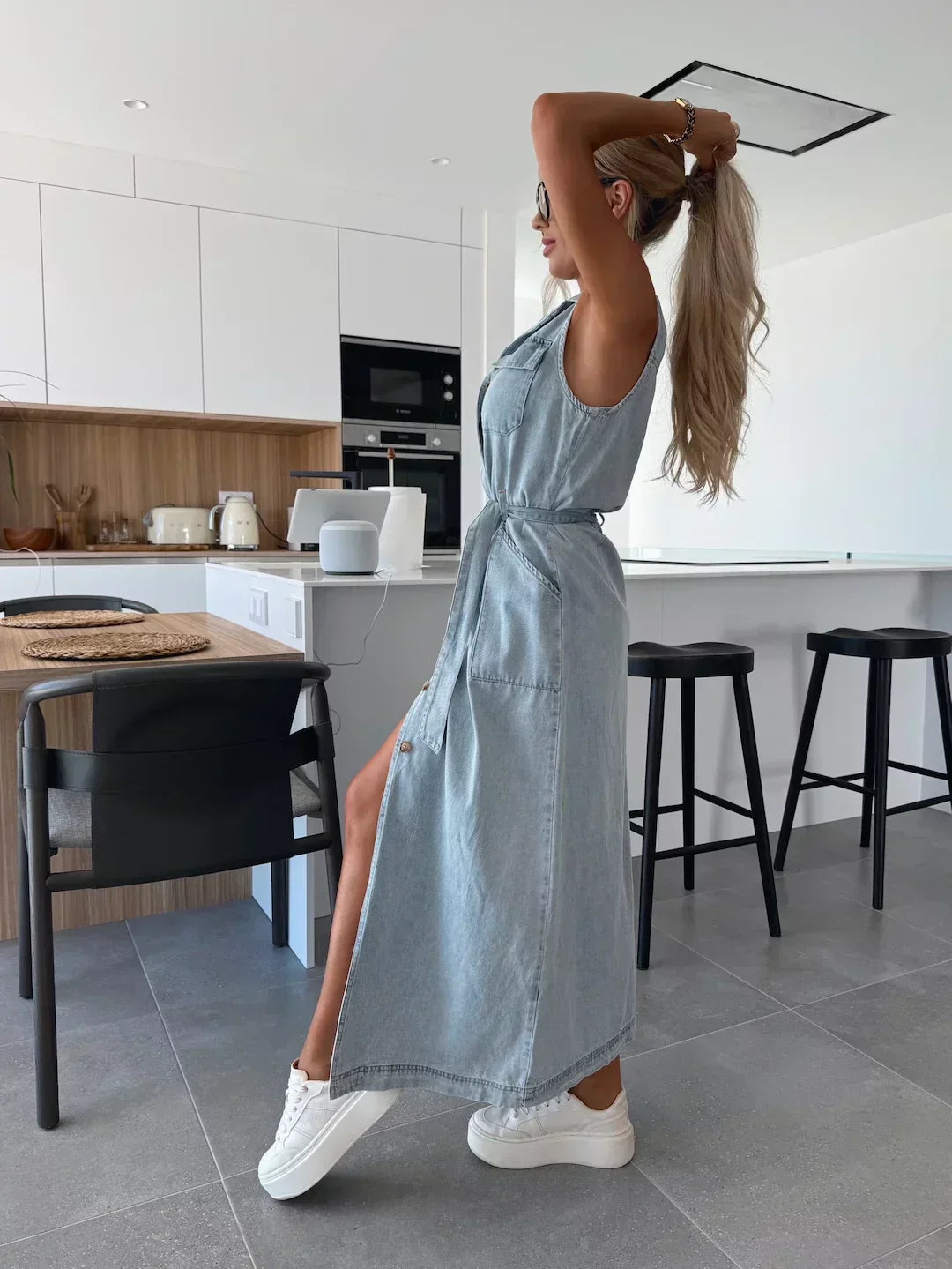 Diane | Denim Maxikleid für Damen