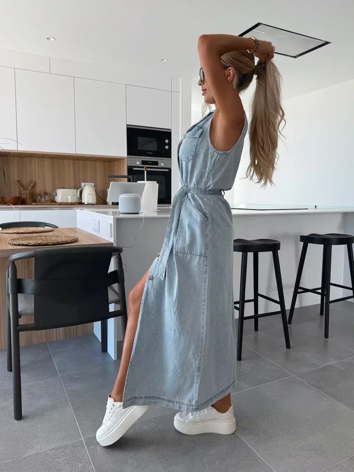 Diane | Denim Maxikleid für Damen