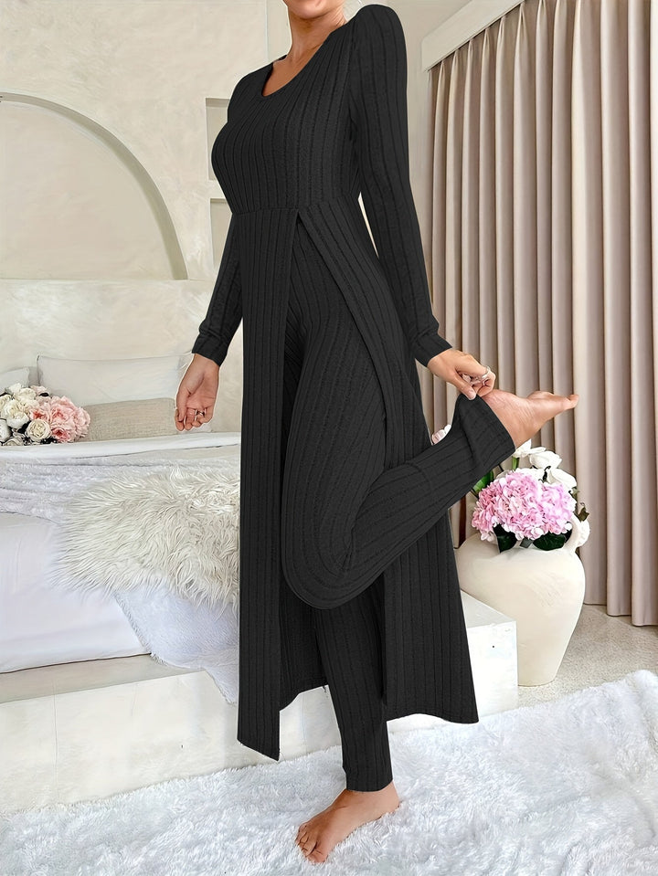 Aldea | Gemütliches Zwei-Teile Ribbed Lounge Set für Damen
