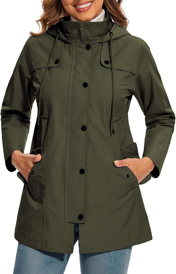 Francesca | Herbst Parkas für Damen mit Kapuze und langen Ärmeln