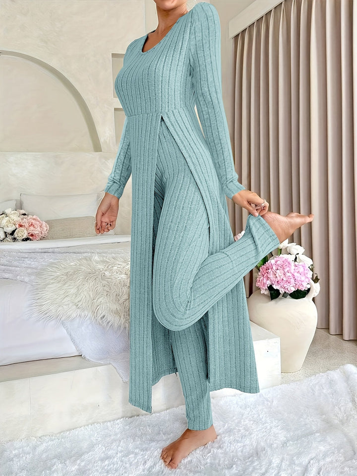 Aldea | Gemütliches Zwei-Teile Ribbed Lounge Set für Damen