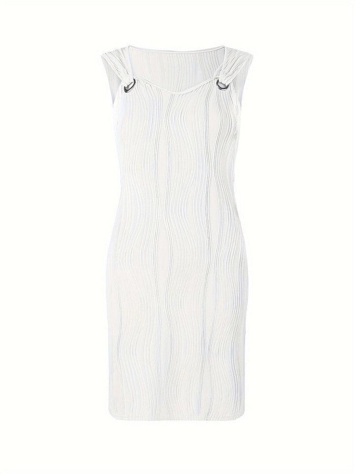 Macy | Elegantes Ärmelloses Minikleid für Damen mit Streifen und V-Ausschnitt