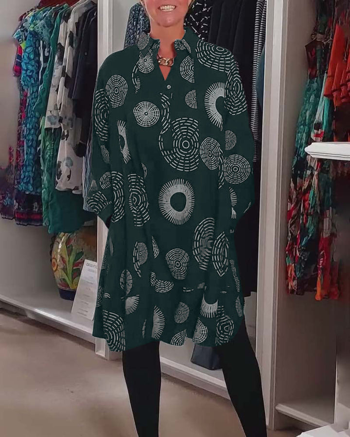 Marlene | Lässiges Midikleid für Damen mit geometrischem Druck