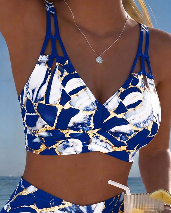 Luna | Damen V-Ausschnitt Strap Bikini mit Bindung