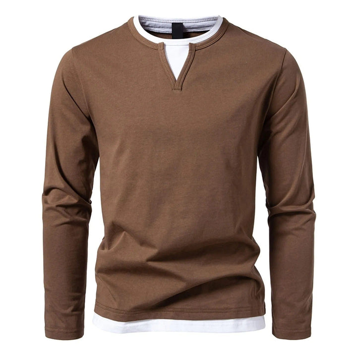 Jacob | Langarm Henley Pullover für Herren mit V-Ausschnitt