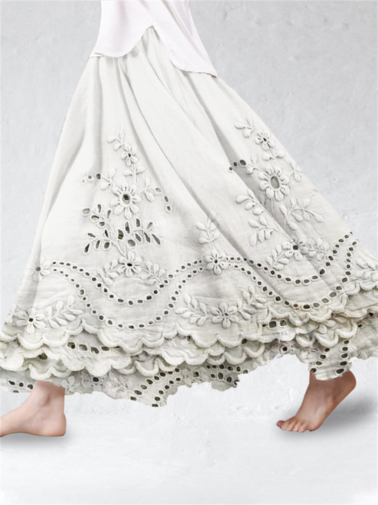 Aurette | Boho Gedruckter Rock mit Blumenmuster