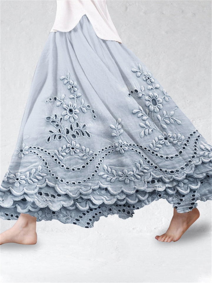 Aurette | Boho Gedruckter Rock mit Blumenmuster