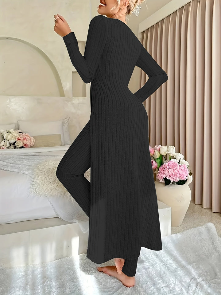 Aldea | Gemütliches Zwei-Teile Ribbed Lounge Set für Damen