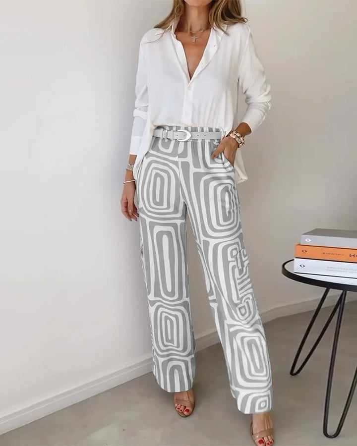 Lysa | Bequemes Stylisches Set (KOSTENLOSER Gürtel) mit geometrischem Muster