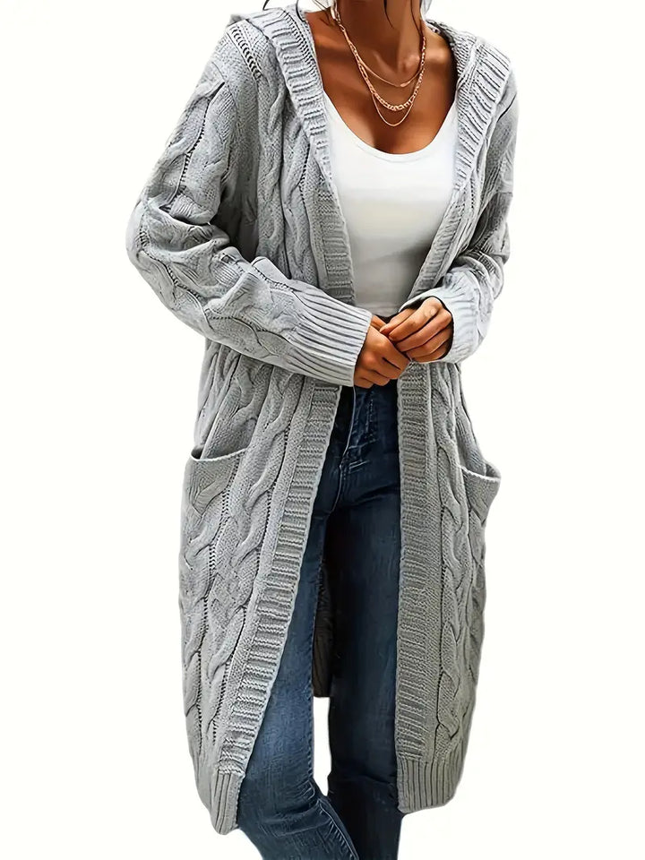 Navya | Damen Freizeit Cardigan mit V-Ausschnitt und langen Ärmeln