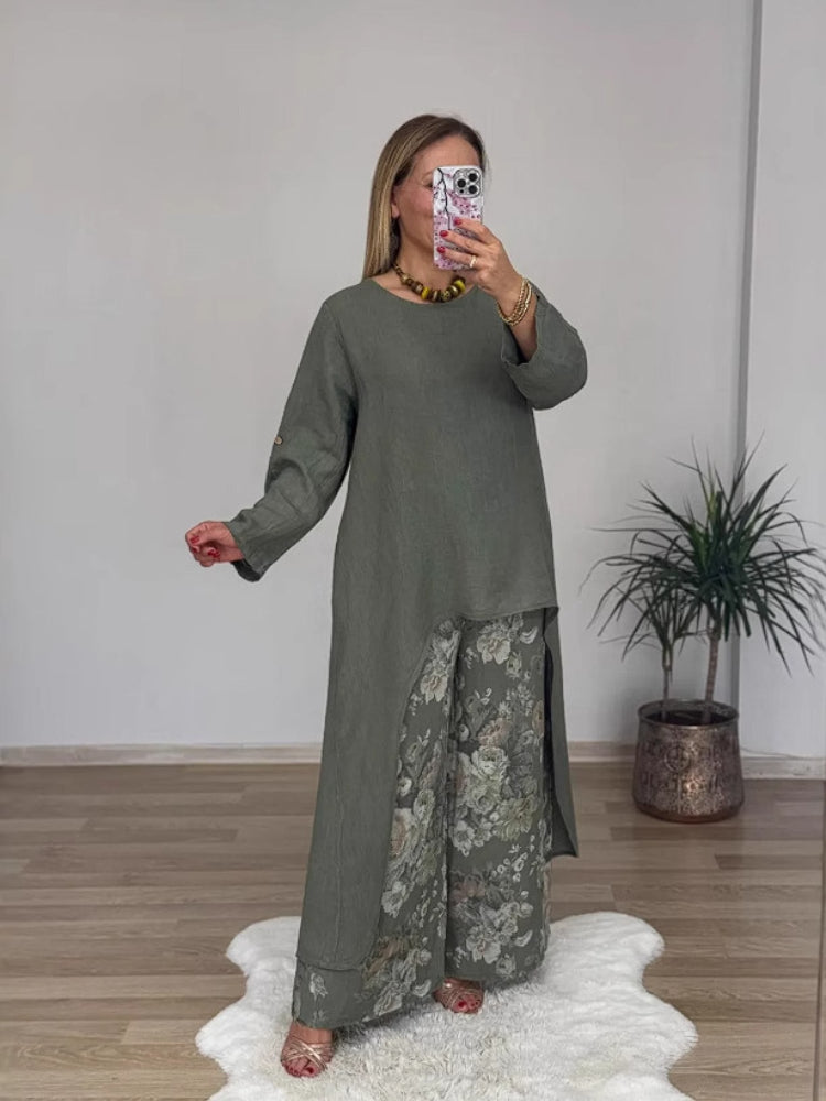 Regina | Elegantes Casual und Set für Damen mit Rundhalsausschnitt