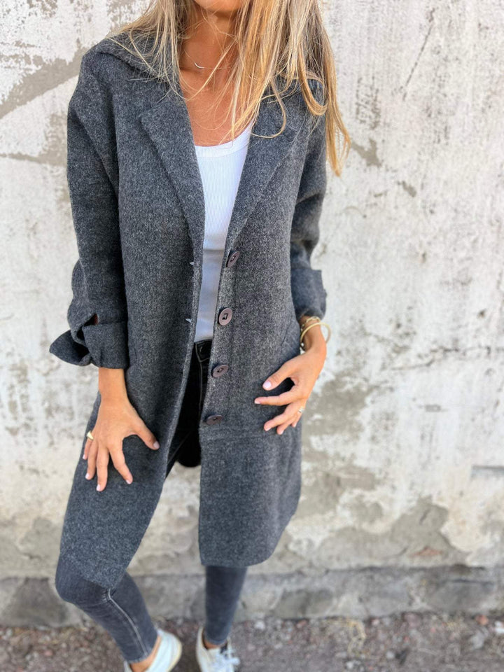 Isabella | Lässiger Langer Mantel für Damen mit Aufschlägen