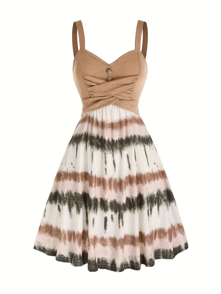 Gisele | Bequemes ärmelloses Sommerkleid für Damen mit Batikmuster