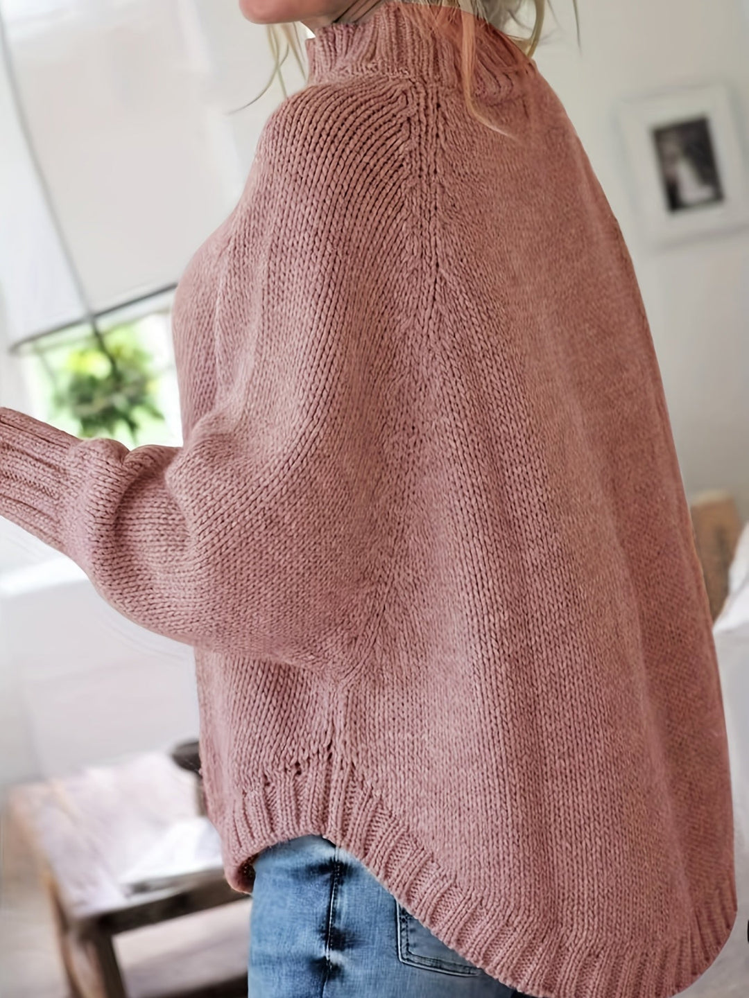 Heidi | Bequemer Vintage Kabelpullover für Damen mit Rollkragen und langen Ärmeln