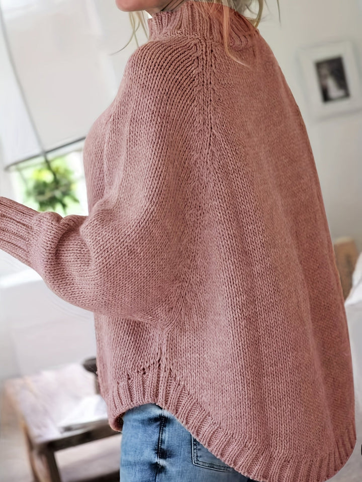 Heidi | Bequemer Vintage Kabelpullover für Damen mit Rollkragen und langen Ärmeln