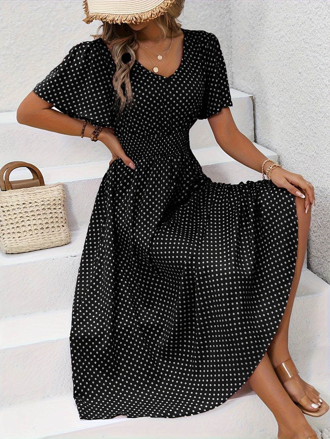 Livia | Damen Sommerkleid mit kurzen Ärmeln