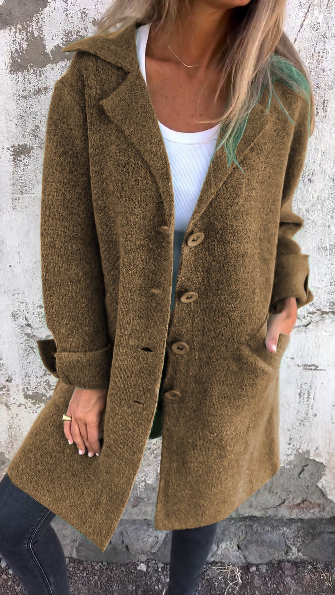 Isabella | Lässiger Langer Mantel für Damen mit Aufschlägen