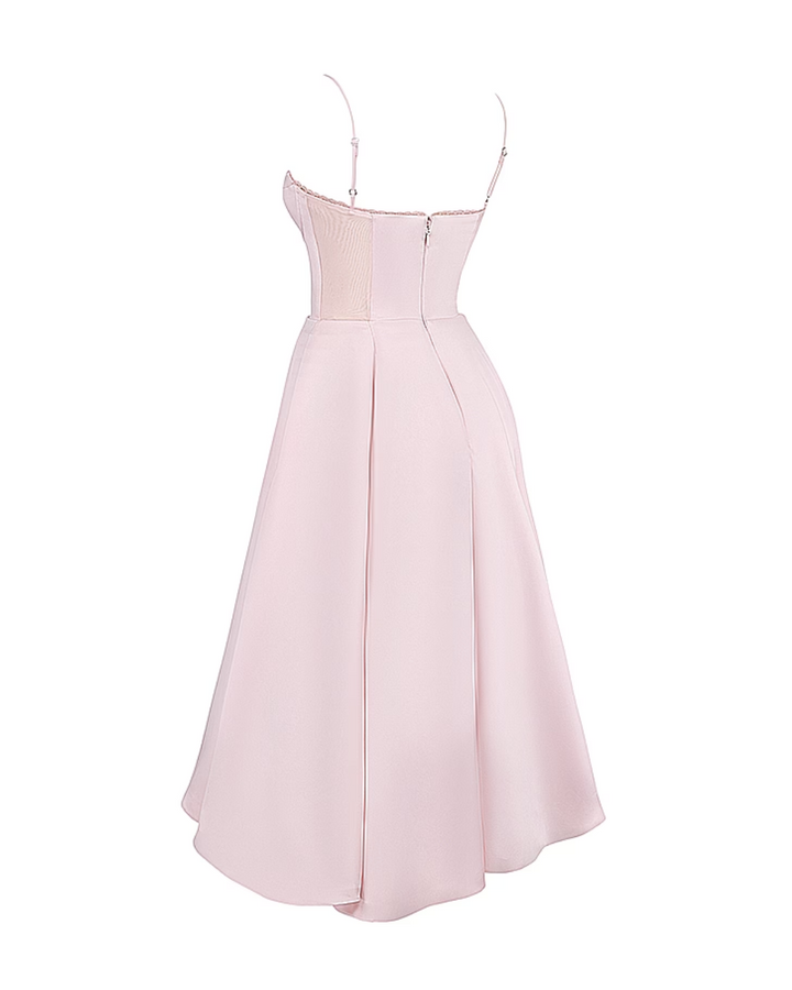 Ophira | Elegantes Korsett-Midi-Kleid für Damen mit Spaghettiträgern
