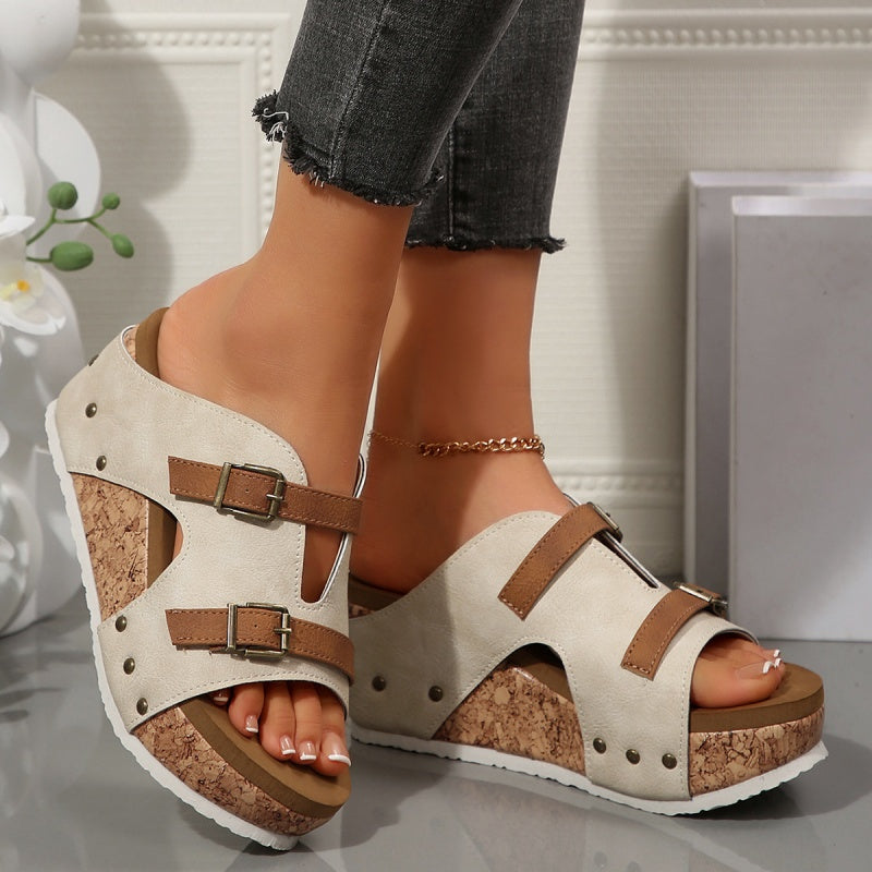 Dahlia | Modische Wedge-Plateau-Sandalen für Damen mit mittelhohem Absatz