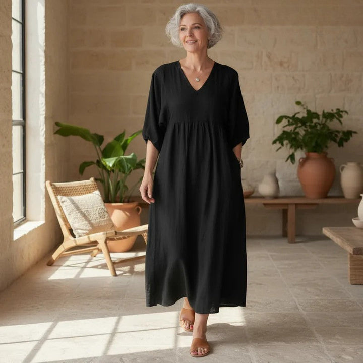 Hestia | Klassisches Komfortkleid für Damen mit Leoparden-Print und V-Ausschnitt