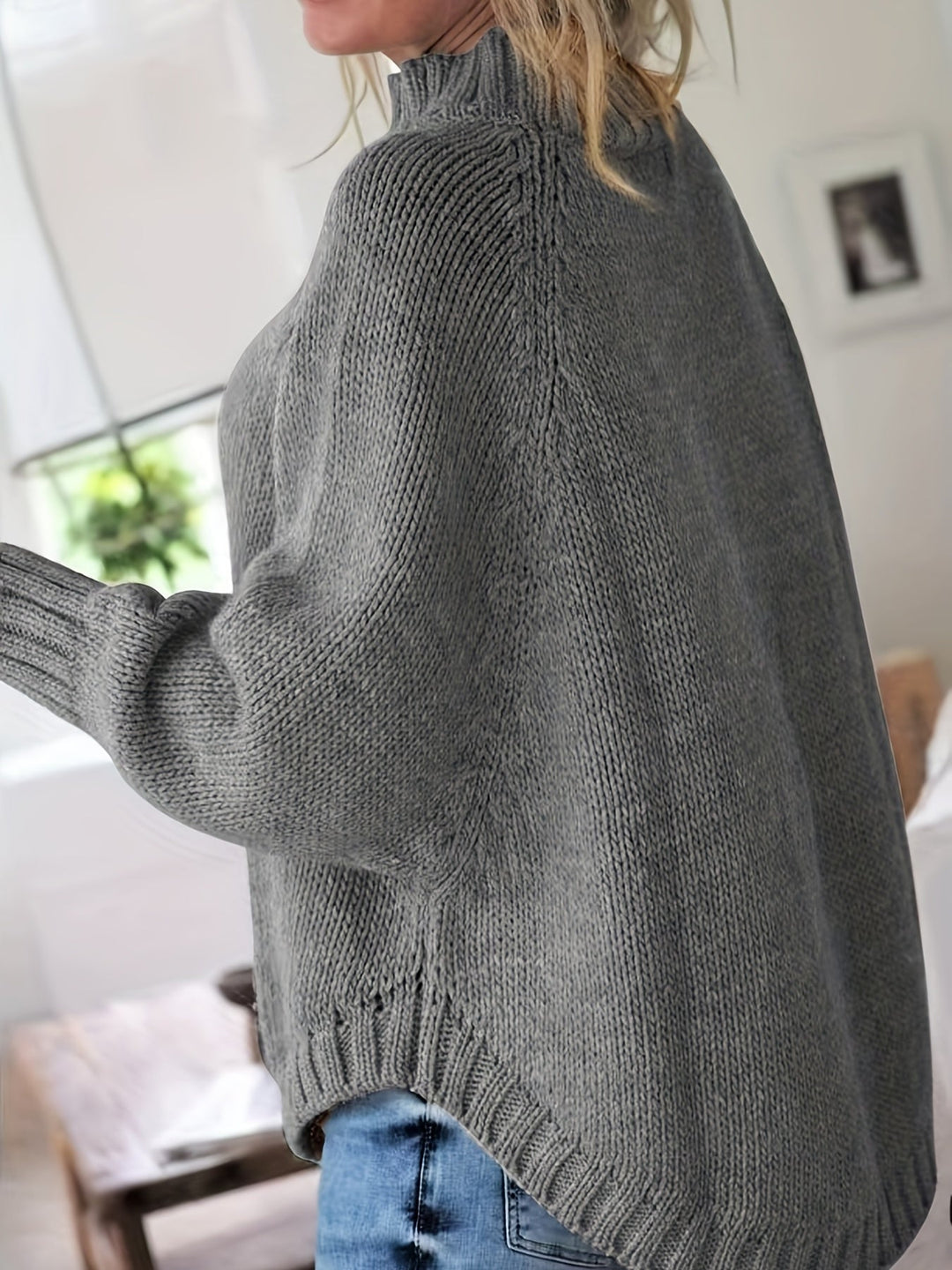 Heidi | Bequemer Vintage Kabelpullover für Damen mit Rollkragen und langen Ärmeln