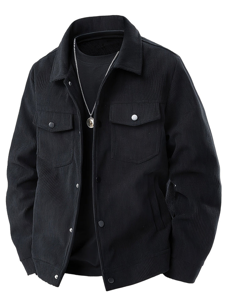 Elegante Cordjacke für Herren mit langen Ärmeln