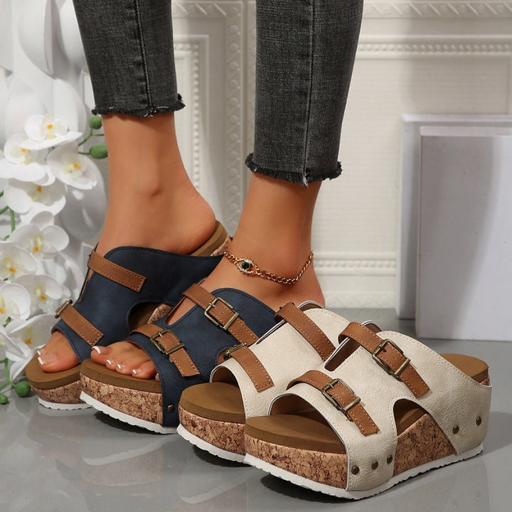 Dahlia | Modische Wedge-Plateau-Sandalen für Damen mit mittelhohem Absatz