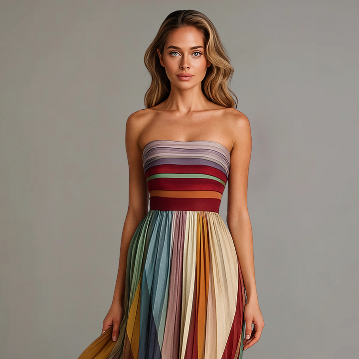Julliane | Vibrantes trägerloses Maxikleid | Perfekt für den Sommer für Damen
