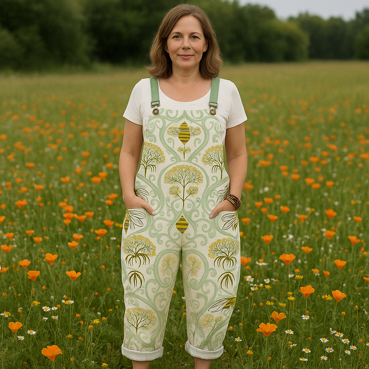 Vintage Floral Jumpsuit | Müheloser Komfort und Stilvolles Weites Bein Design für Damen