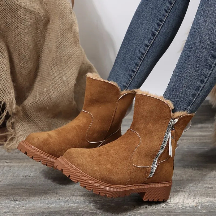 Nancy | Bequeme, Warme Winterstiefel für Damen mit flachem Absatz