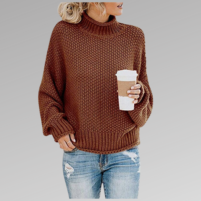 Helena | Klassischer Strickpullover für Damen mit Rollkragen und langen Ärmeln
