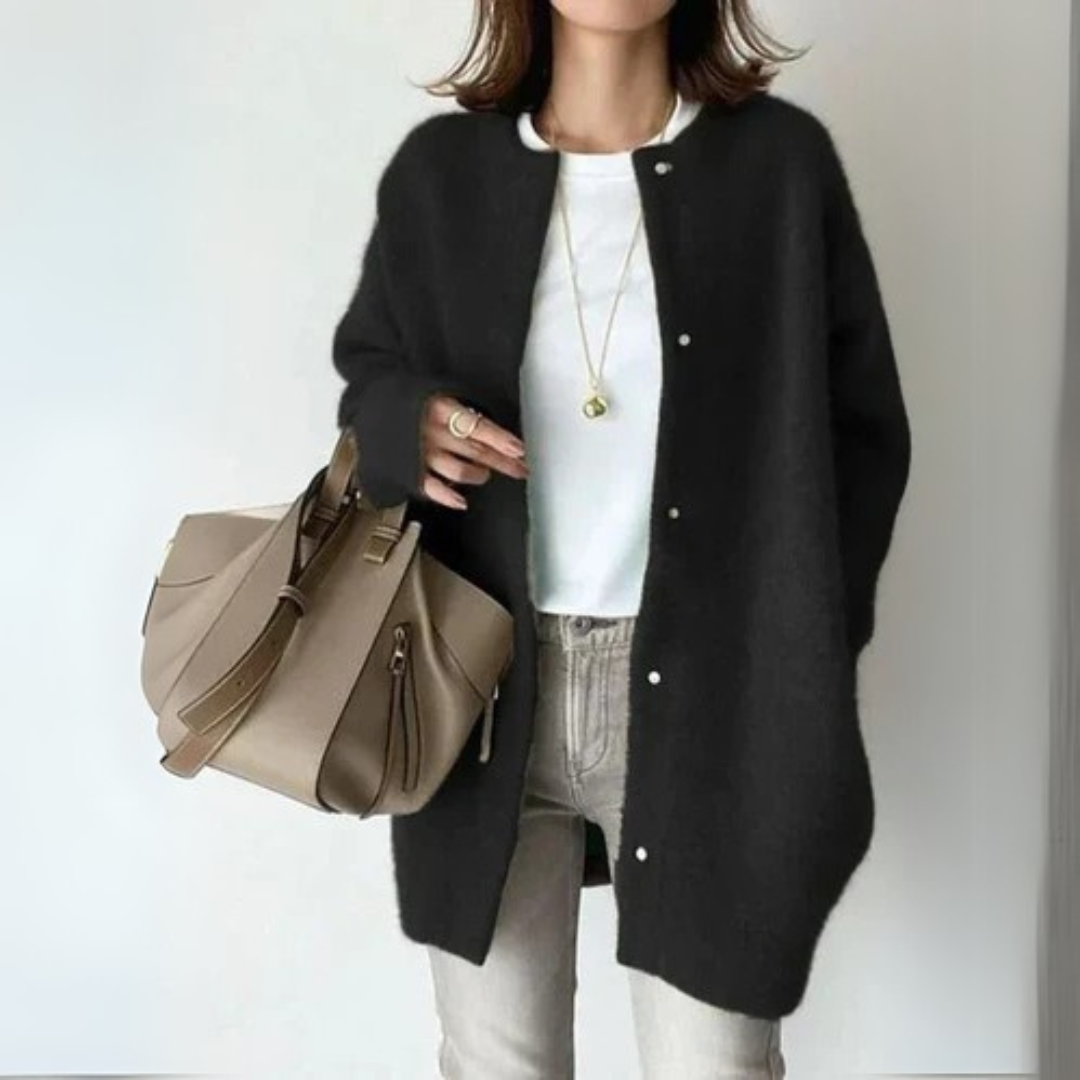 Lilly | Stilvoller Cardigan für Damen mit Rundhalsausschnitt und langen Ärmeln
