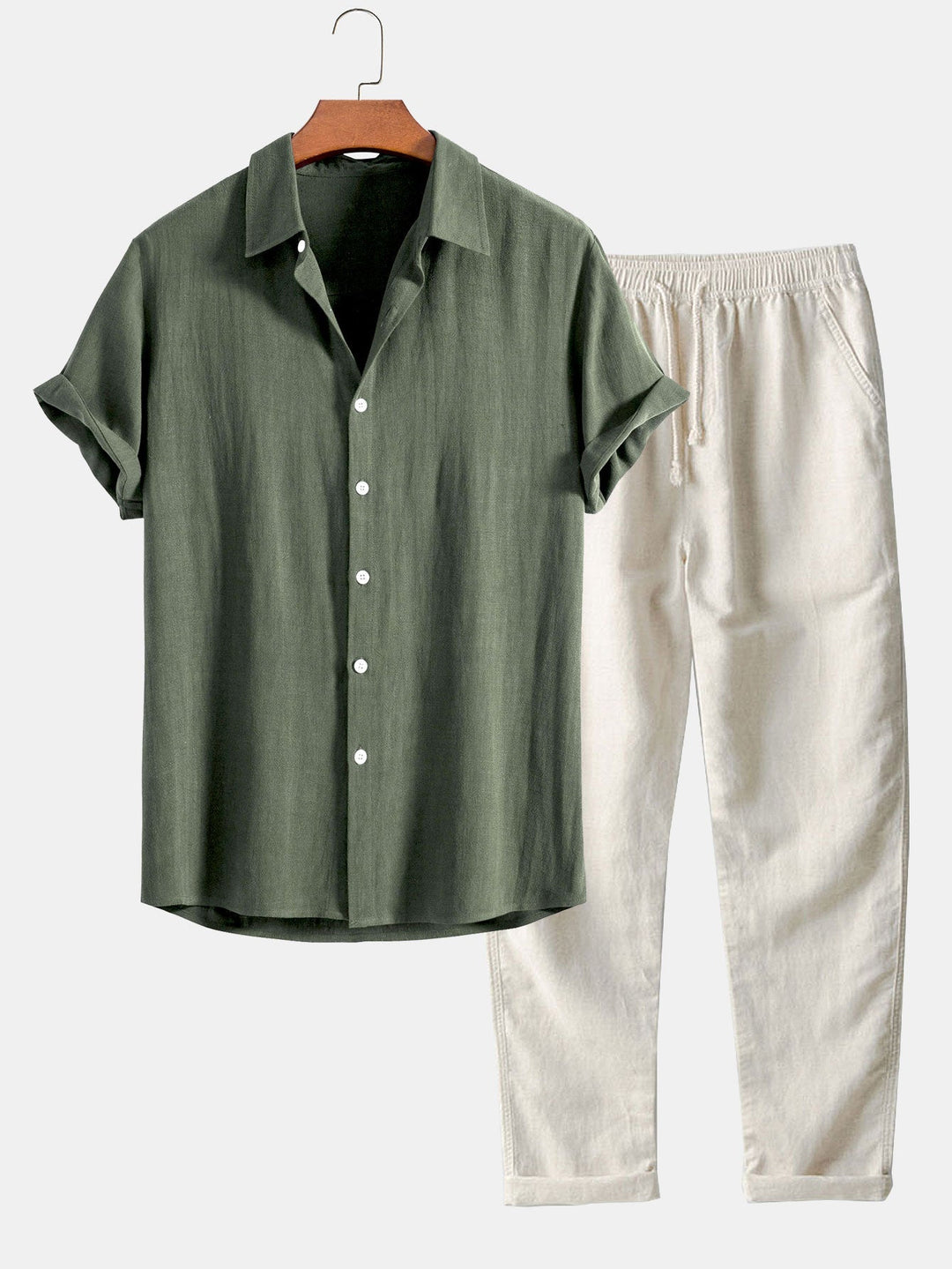 Button-Up Hemd und gerade geschnittene Hose -Rayon-Mischung für Herren
