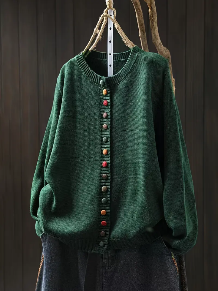 Der Ellery | Grace Cardigan für Damen mit Rundhalsausschnitt und langen Ärmeln