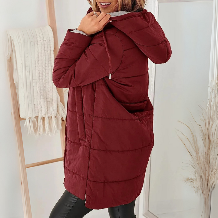 Rae | Lässige Kapuzen-Puffer-Daunenjacke für Damen mit langen Ärmeln