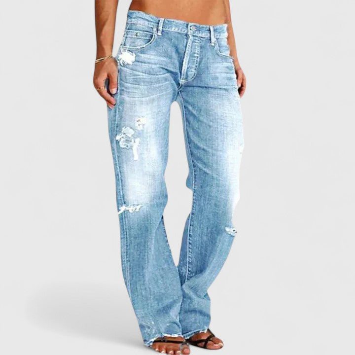Lianette | Elegante Jeans für Damen mit weiter Passform und niedrigem Bund