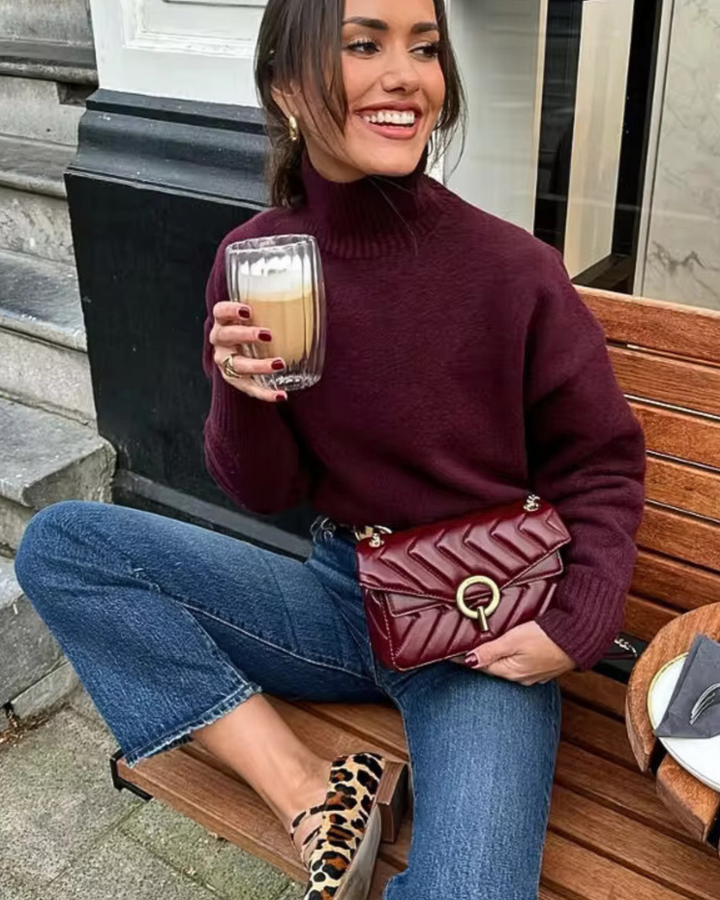 Isla | Strickpullover für Damen mit Rollkragen und langen Ärmeln