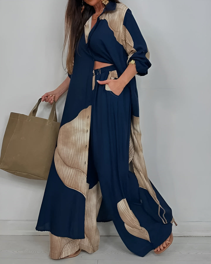Moriel | Elegantes Set für Damen mit V-Ausschnitt und langen Ärmeln